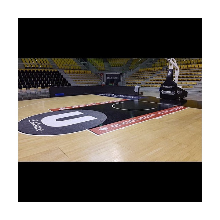Sticker repositionnable demi rond raquette basket-ball 3500 mm de diamètre