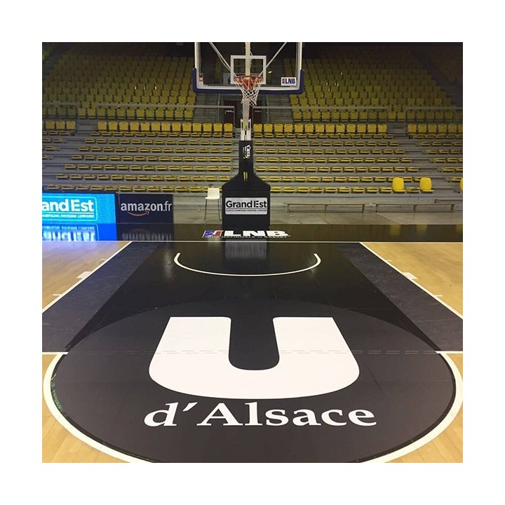Sticker repositionnable demi rond raquette basket-ball 3500 mm de diamètre