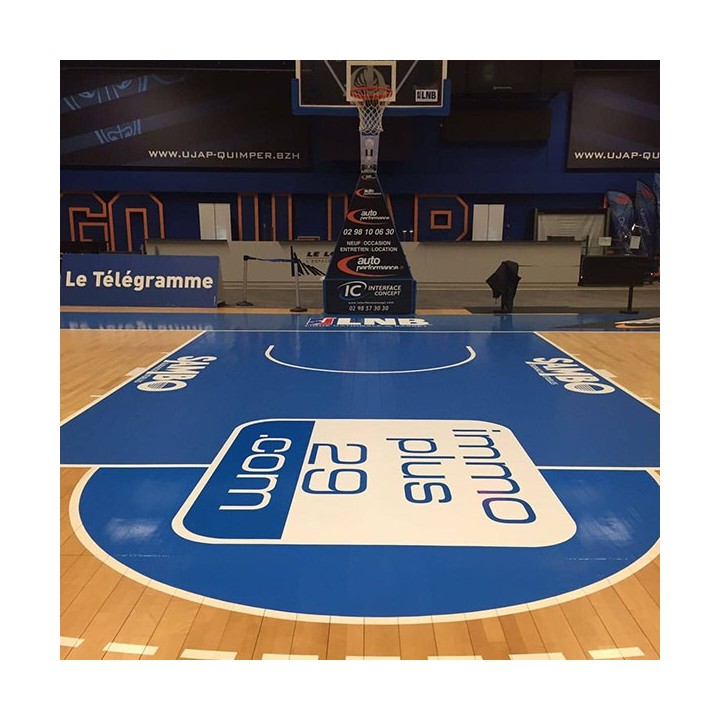 Sticker repositionnable demi rond raquette basket-ball 3500 mm de diamètre