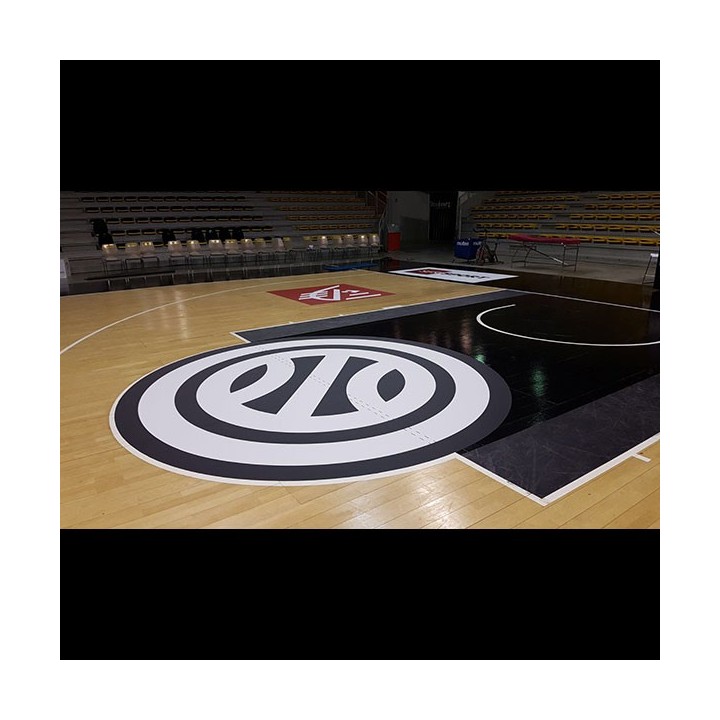 Sticker repositionnable demi rond raquette basket-ball 3500 mm de diamètre